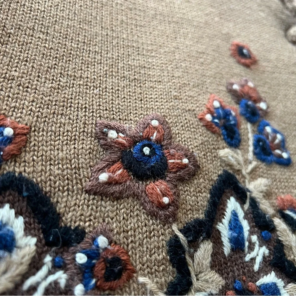 Vintage Koret Floral Embroidered Knit Sweater Vest - Picture 6 of 14